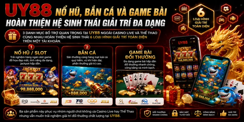 Nổ Hũ, Bắn Cá Và Game Bài UY88 – Hoàn Thiện Hệ Sinh Thái Giải Trí Đa Dạng